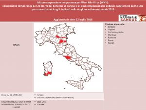 Tabella sinottica WNV 22 luglio 2016